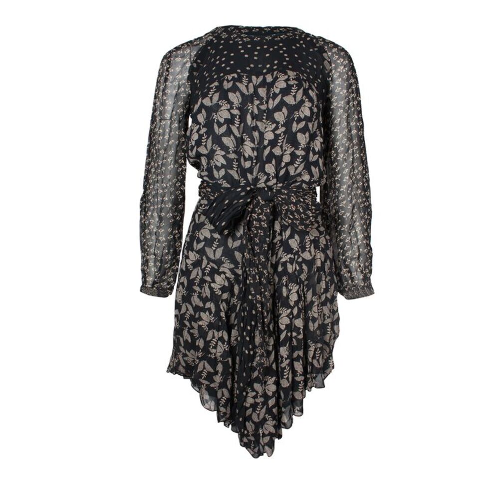 Isabel Marant Étoile Prewitt Leafprint Georgette Dress in Black Viscose